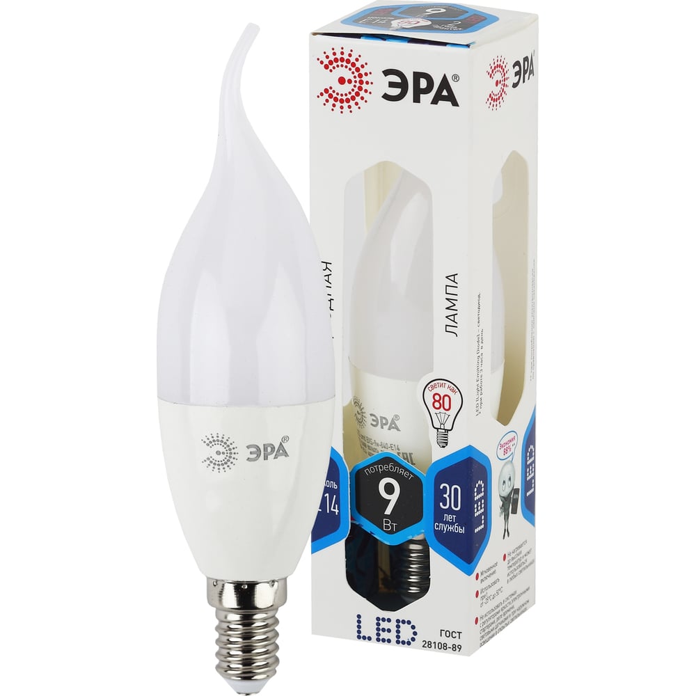 Лампа светодиодная ЭРА LED smd BXS-9W-840-E14-Clear